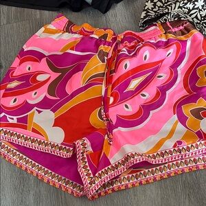 Express satin multi color shorts medium